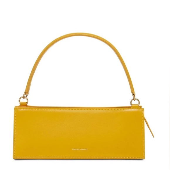 Mansur Gavriel Mustard Yellow Pencil Case Leather Shoulder...